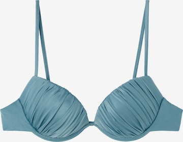 CALZEDONIA T-shirt Bikini Top in Blue: front