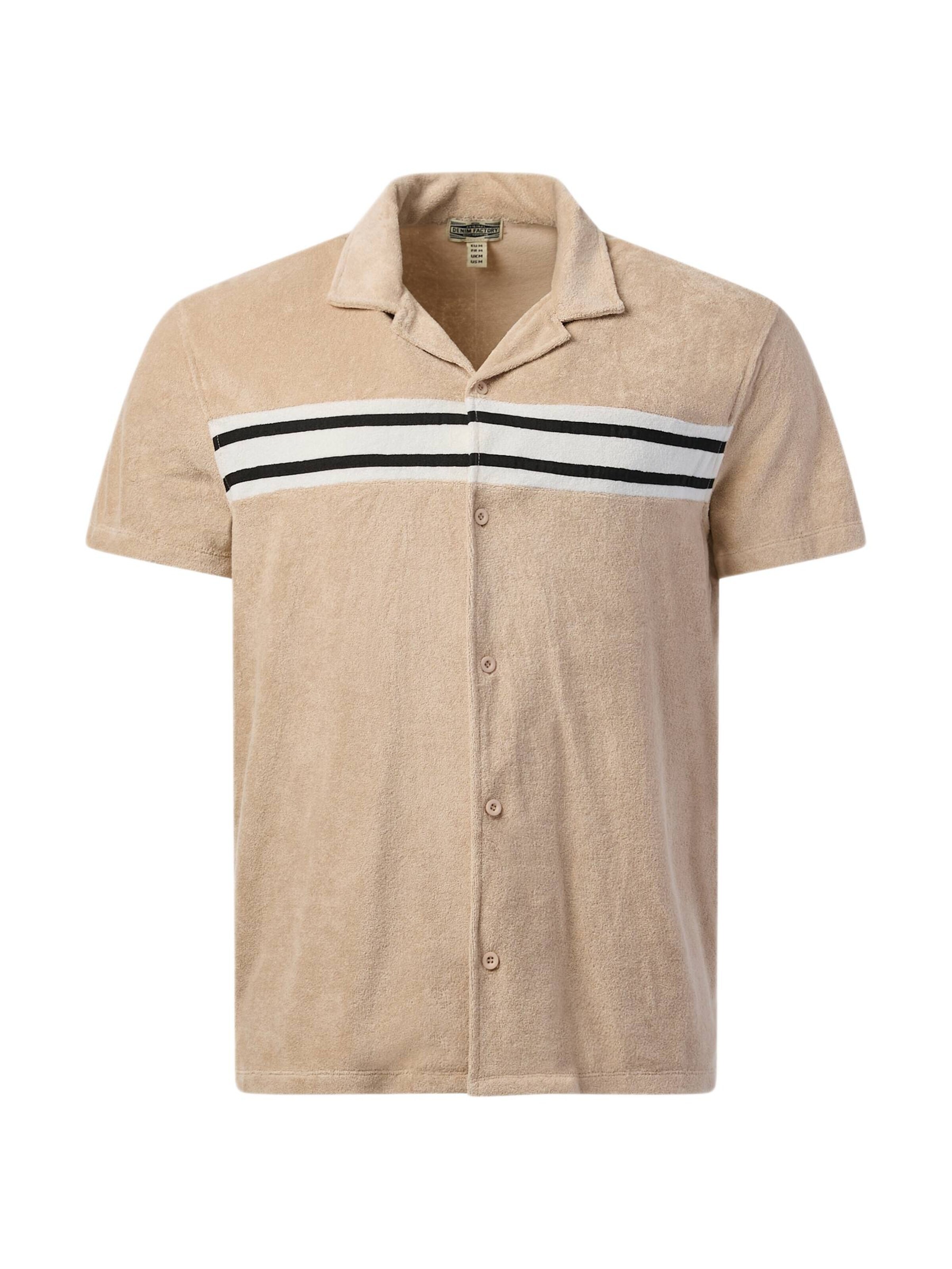 Denim Factory Comfort fit Button Up Shirt 'Resort' in Beige: front