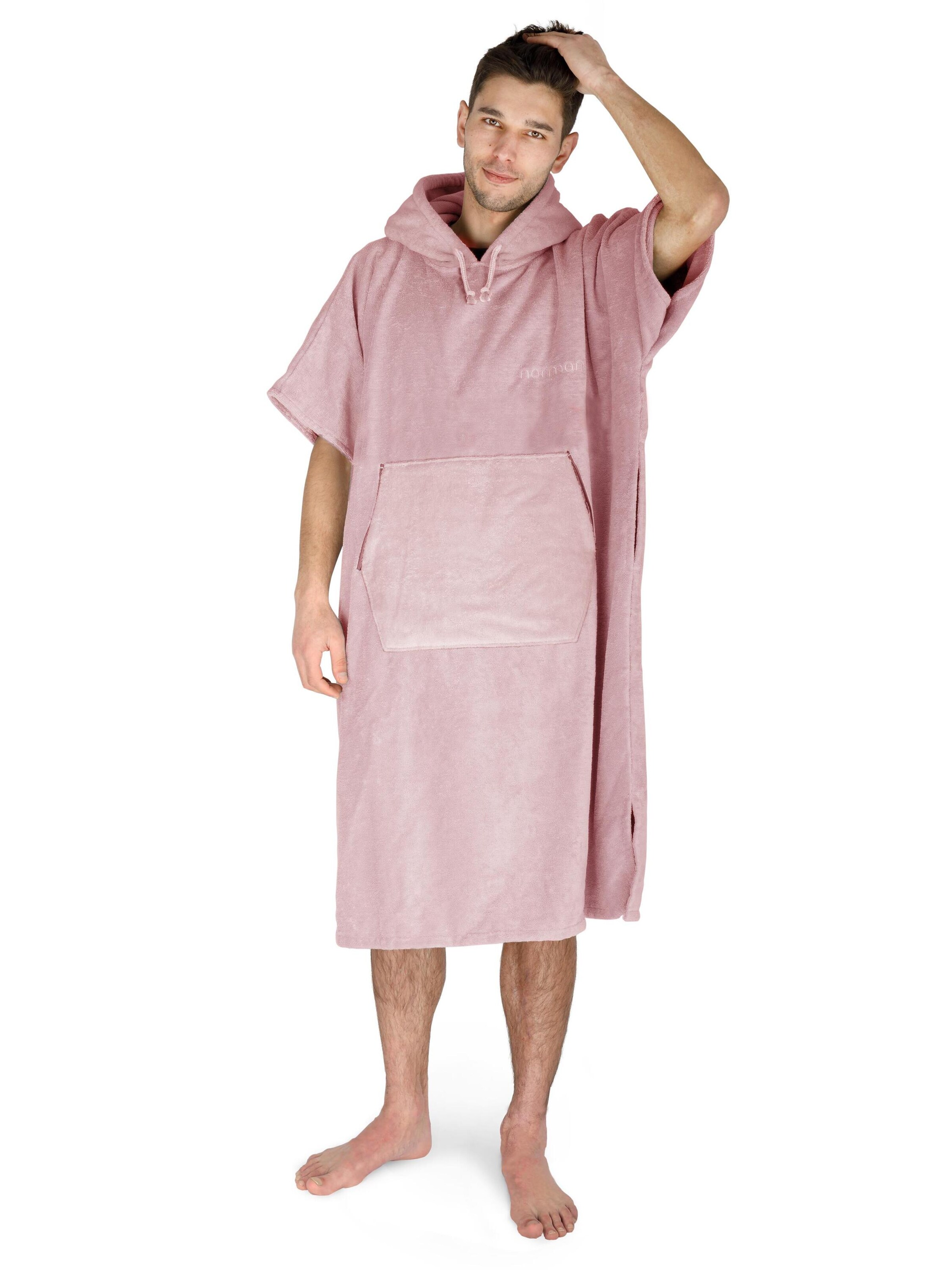 normani Bademantel ' Surfer' in Pink: Vorderseite