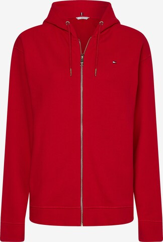 Tommy Hilfiger Curve Zip-Up Hoodie in Red: front