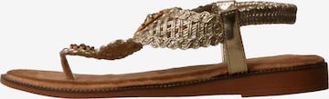 Super Mode - Sandalias 'Flache Sandalen zum Hineinschlüpfen' en oro: frente