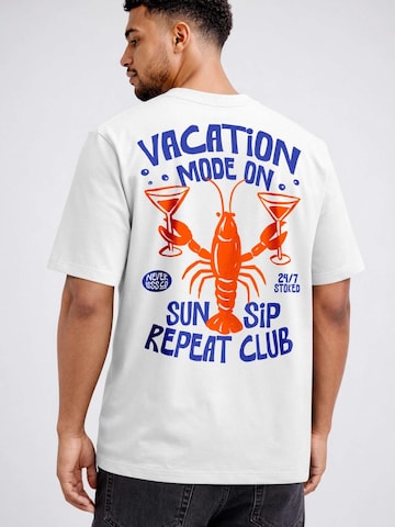 Neverless Shirt 'Vacation mode on' in White