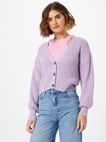 Alife and Kickin Knit Cardigan 'Krissy' in Purple: front