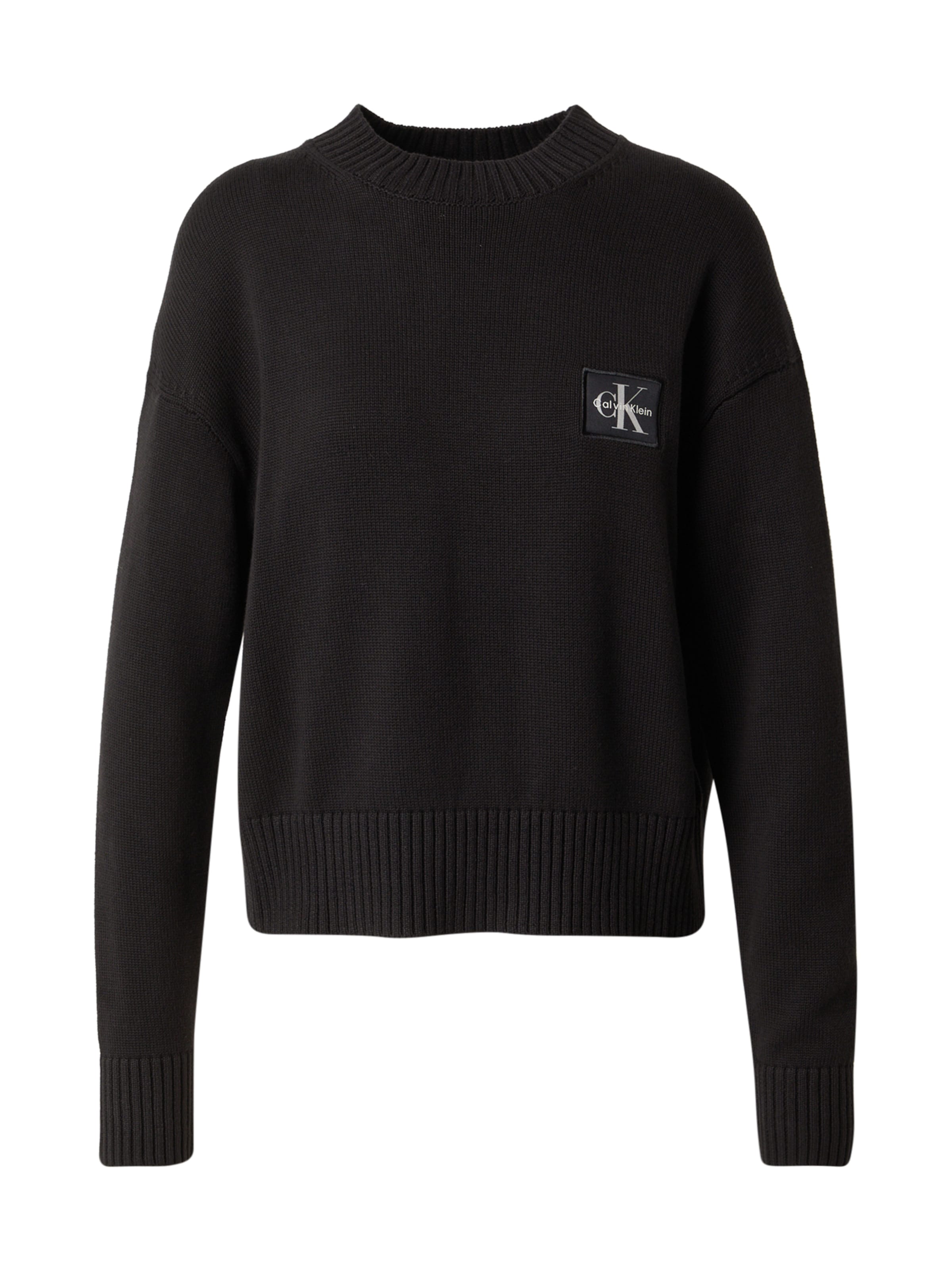 Calvin Klein Jeans Regular Пуловер в черно: отпред