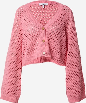 EDITED Knit cardigan 'Vivienne' in Pink: front