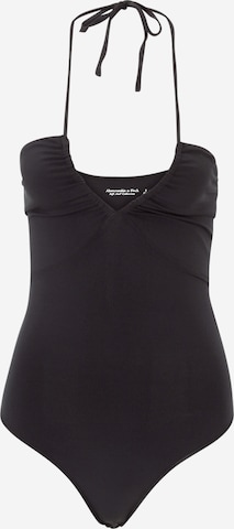 Abercrombie & FitchBodi majica - crna boja: prednji dio