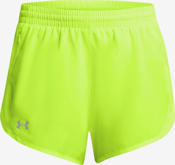 UNDER ARMOUR Workout Pants 'Fly-By 3' in Green: front