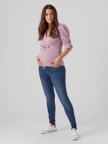 Vero Moda Maternity Slimfit Farkut 'ZIA' värissä sininen