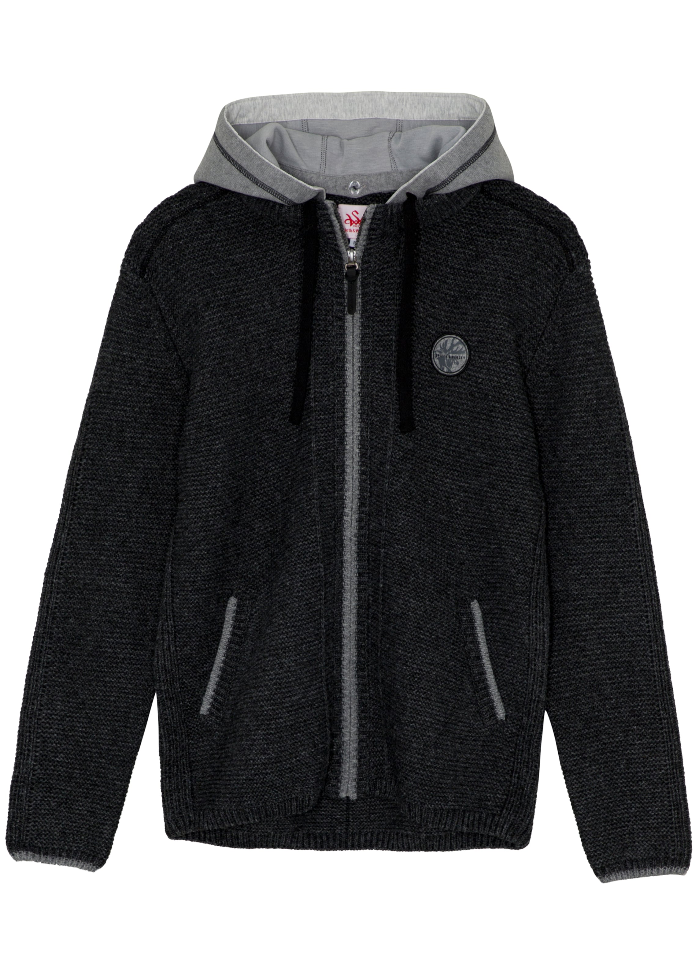 SPIETH & WENSKY Strickjacke 'Echo' in Grau: Vorderseite