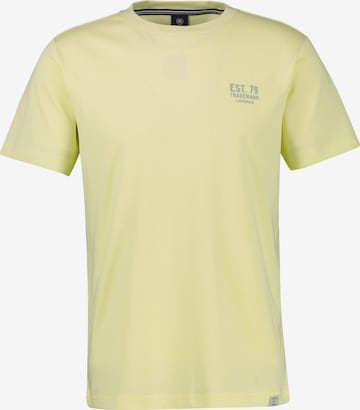 LERROS Baumwoll-T-Shirt mit bequemem Rundhalsausschnitt und Print in Gelb: Vorderseite