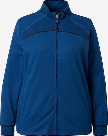 Ulla Popken Sweatvest in Blauw: voorkant