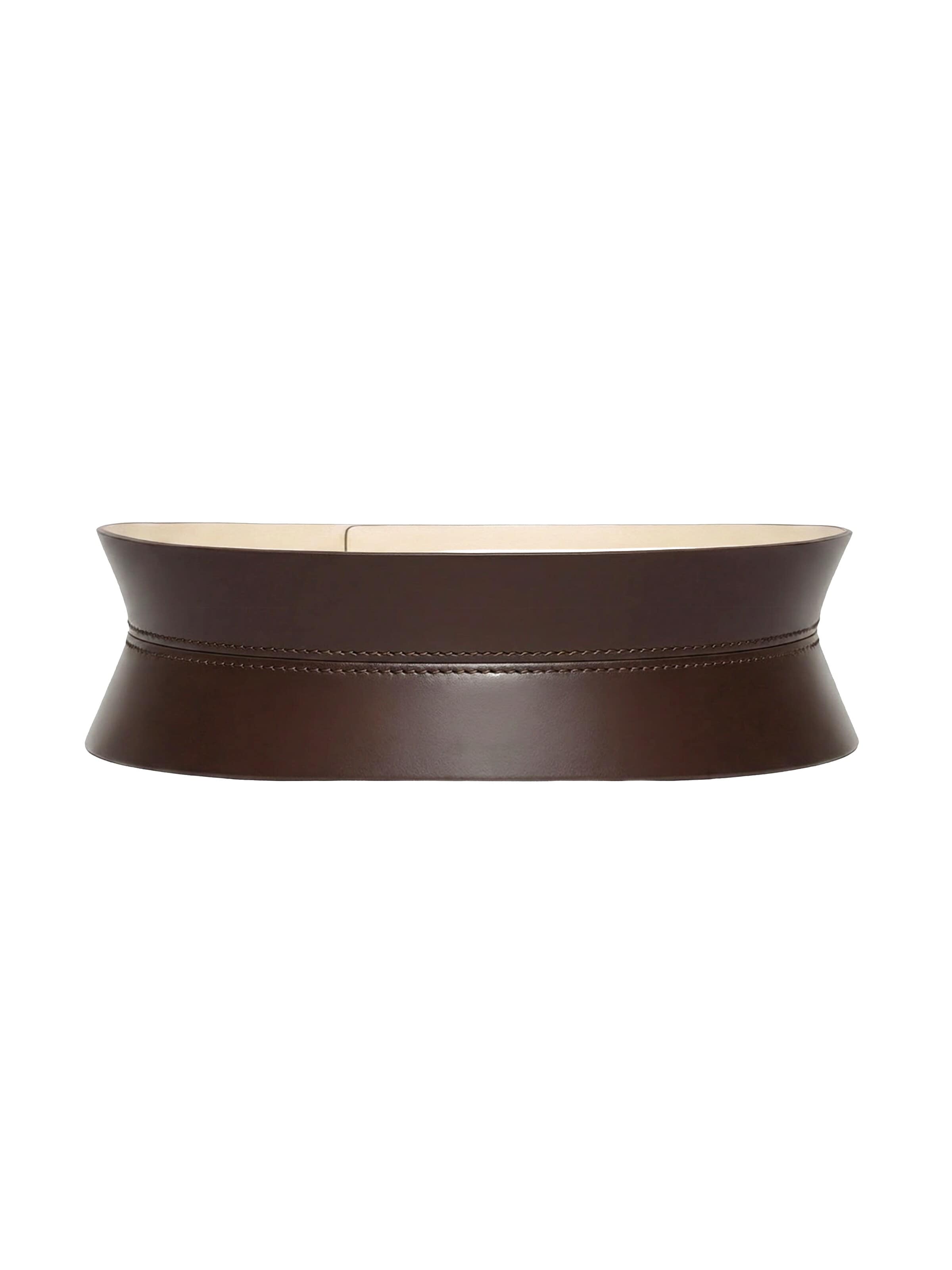 Haute Cuir Gürtel 'Slim Sablier Corset Belt'‌‌‌‌‌ in Braun: Vorderseite