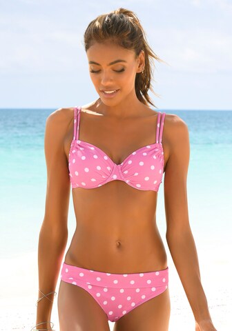 LASCANA Balconette Bikini - rózsaszín: elől
