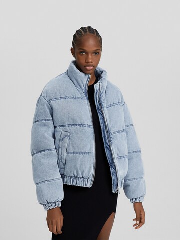 Bershka Between-season jacket in Blue: front