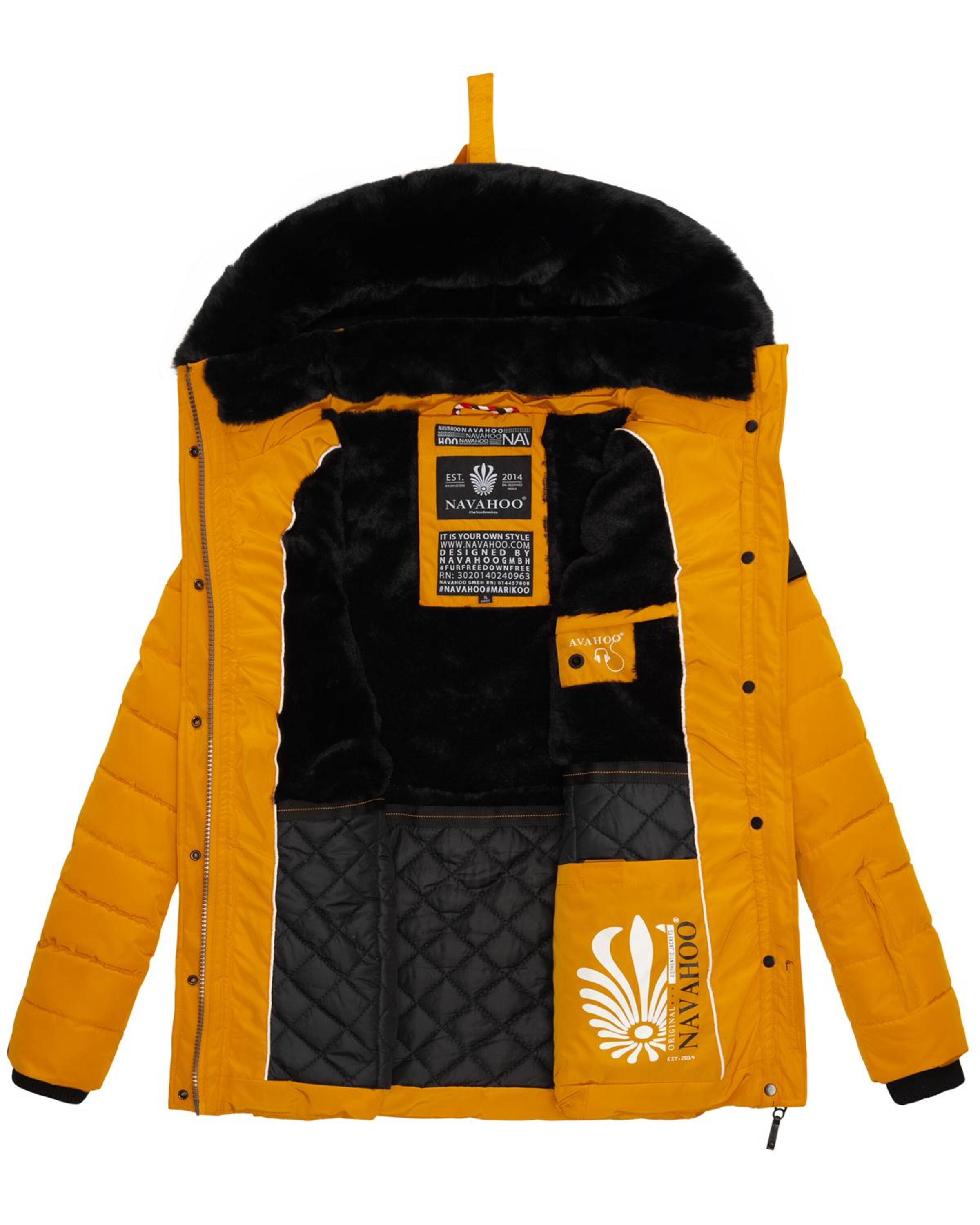 NAVAHOO Kurtka zimowa 'Milianaa' w kolorze żółty