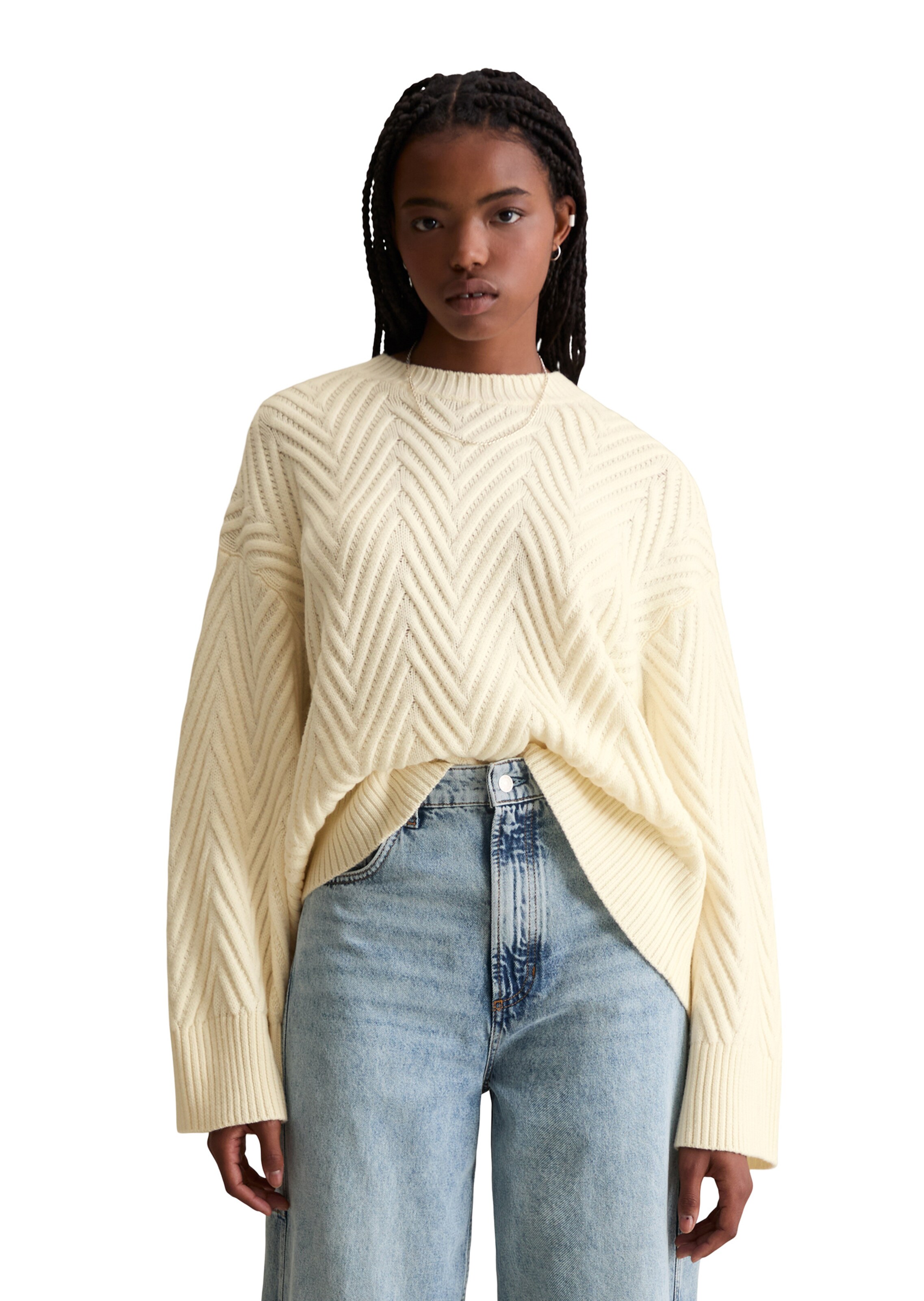 Marc O'Polo DENIM Trui in Wit: voorkant