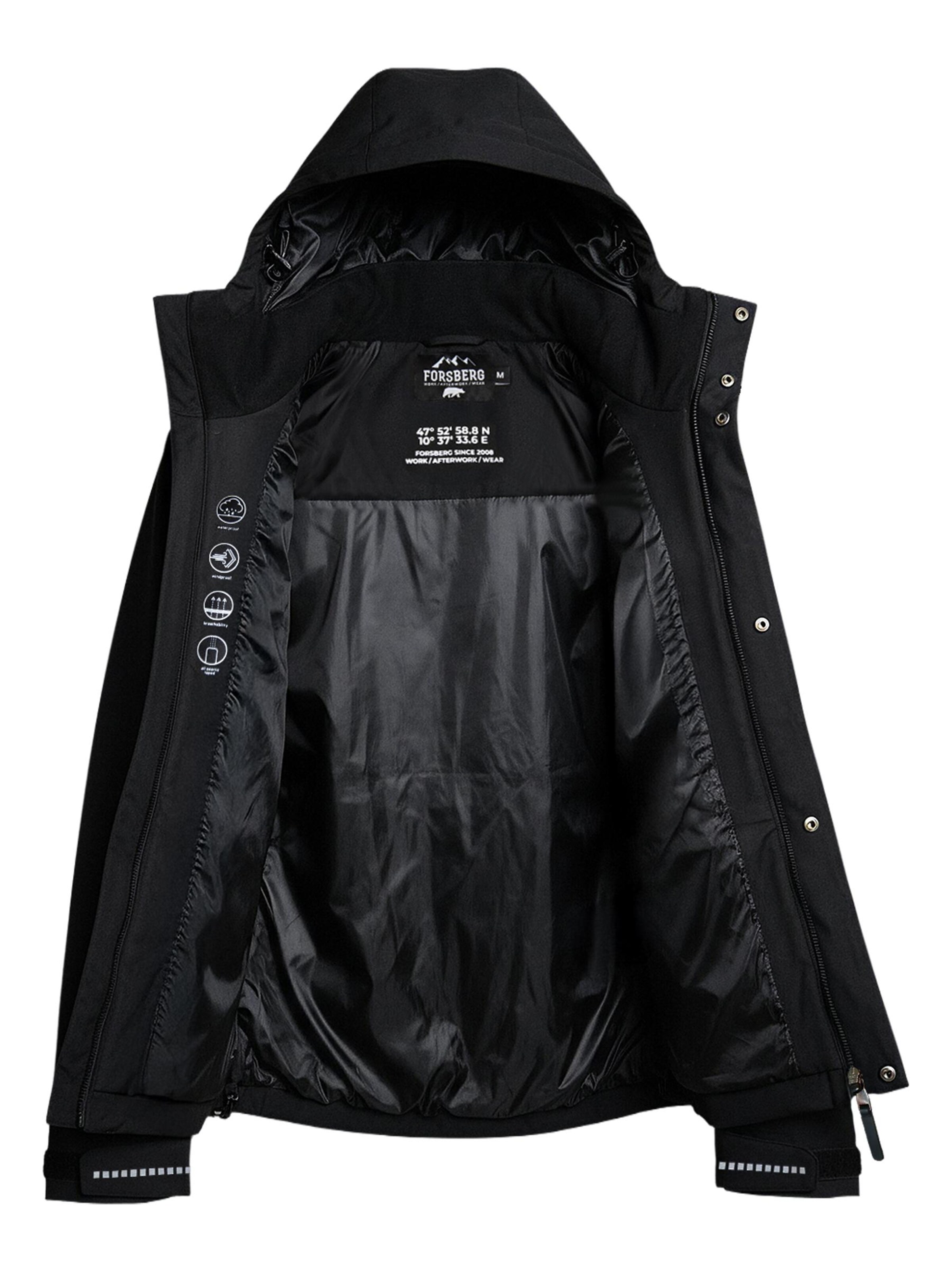 FORSBERG Performance Jacket 'Allwetterjacke mit Brusttasche' in Black