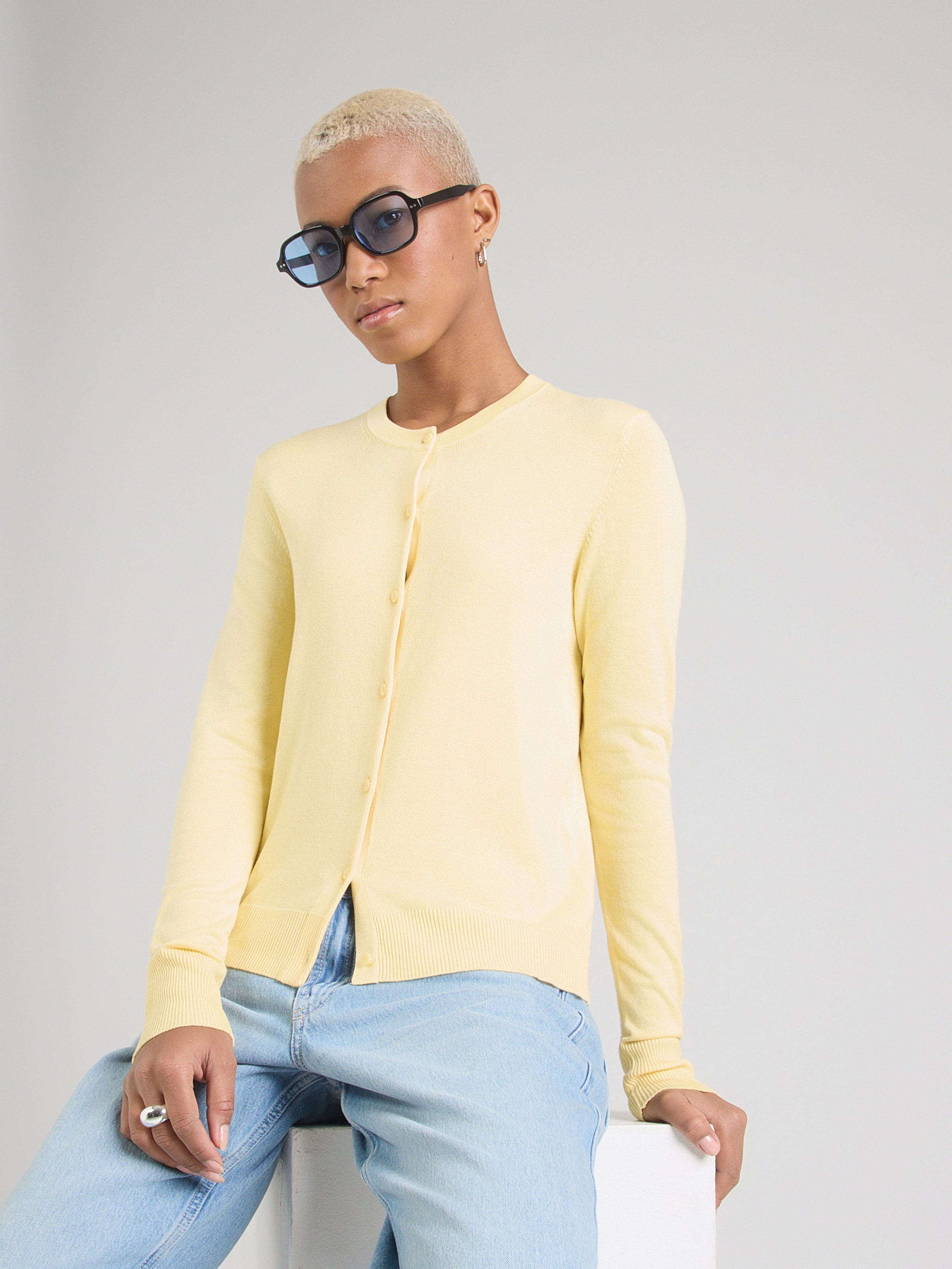 JJXX Knit Cardigan 'JXOphelia' in Yellow | ABOUT YOU