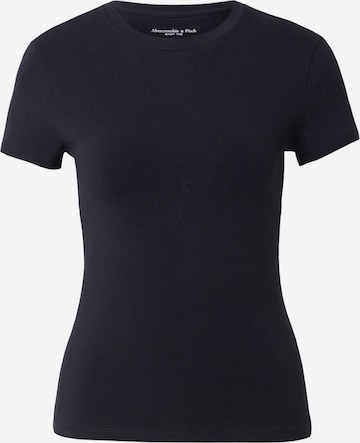 Abercrombie & Fitch Тениска в черно: отпред