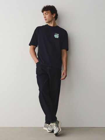 Tricou 'Ramen Company' de la Next pe negru