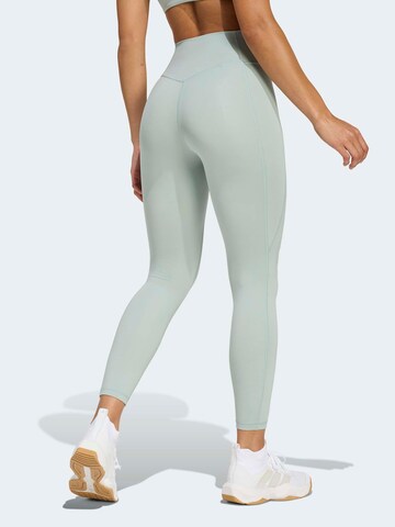 ADIDAS PERFORMANCE Skinny Sportbroek 'Optime Power Essentials' in Groen