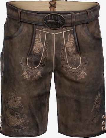 SPIETH & WENSKY - Regular Calças tradicionais 'Fassing' em castanho: frente