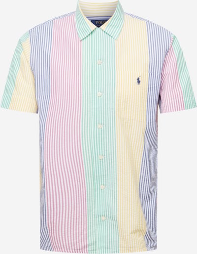 Polo Ralph Lauren Košulja 'CLADY' u mornarsko plava / žuta / zelena / tamno roza / bijela, Pregled proizvoda
