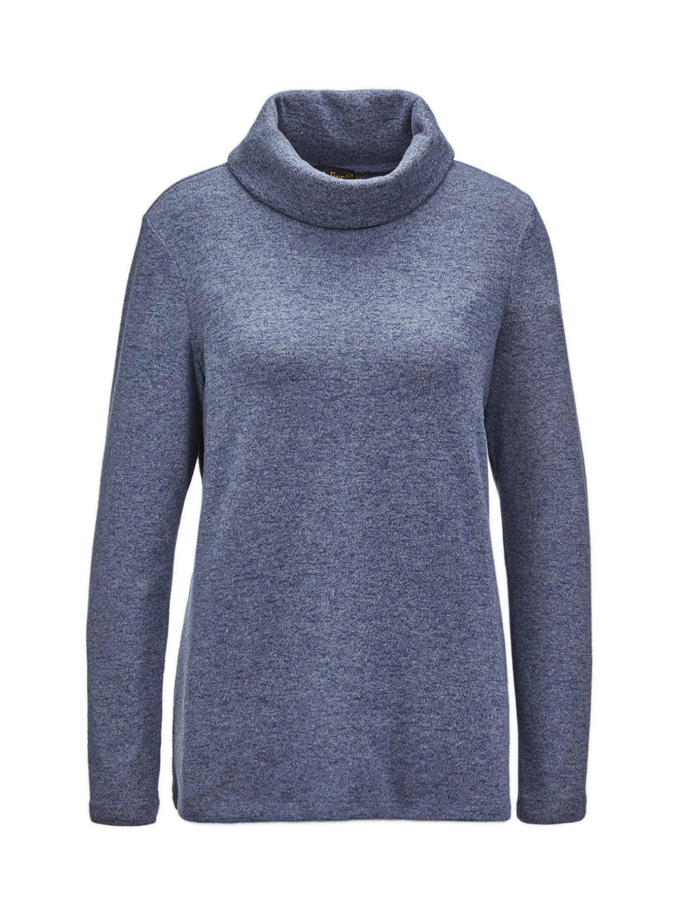 Goldner Pullover in Blau: Vorderseite
