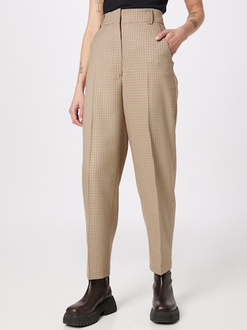 regular Pantaloni con piega frontale 'Barrel' di Warehouse in marrone: frontale