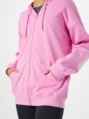 ROXY - Sudadera con cremallera deportiva en rosa