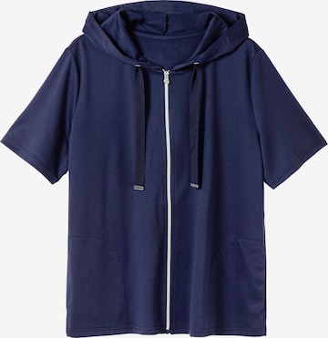 SHEEGO Zip-Up Hoodie in Blue: front