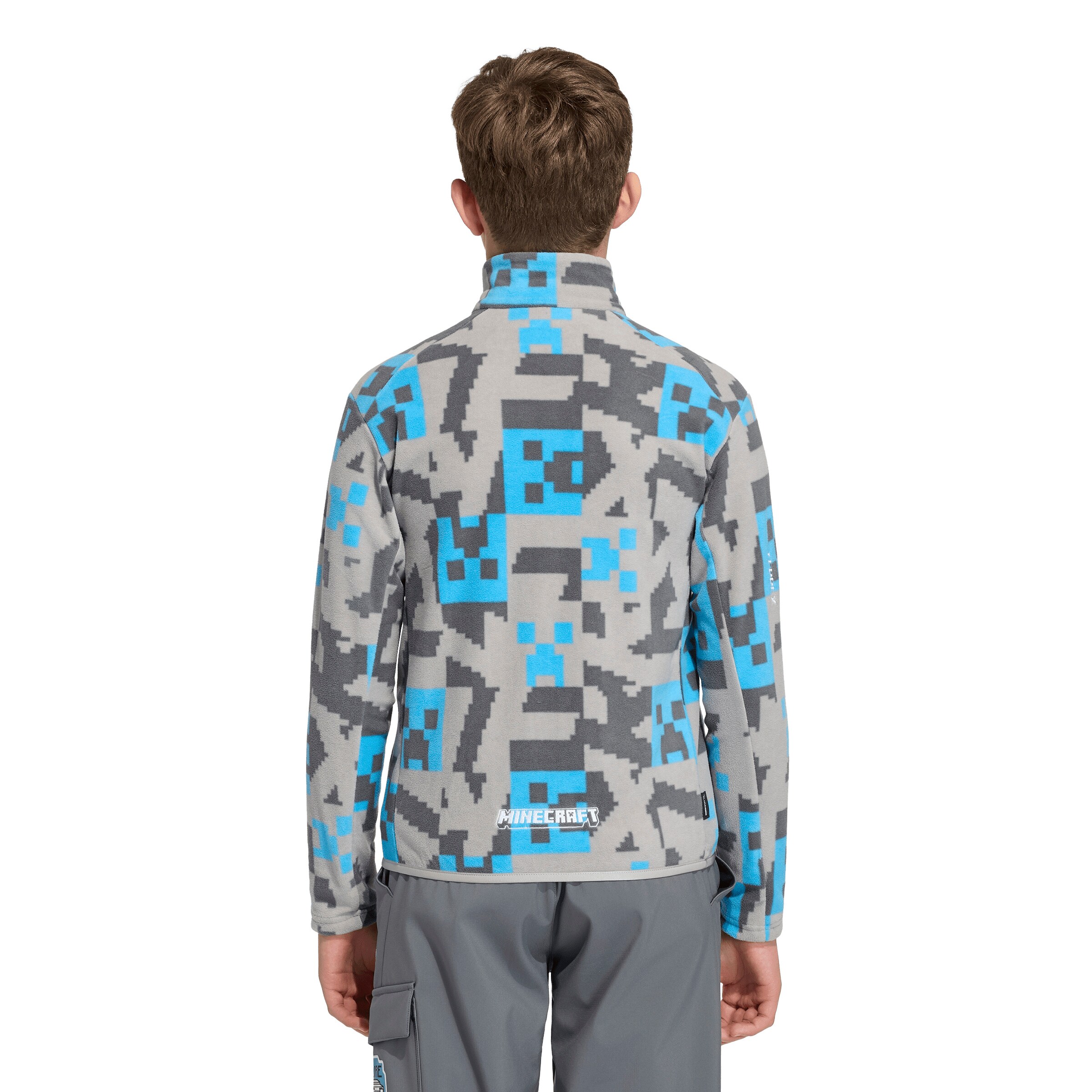 ADIDAS TERREXTehnička flis jakna 'Adidas x Minecraft' - siva boja