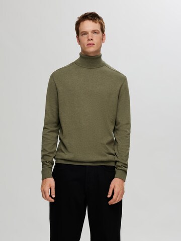 SELECTED HOMME - Regular Fit Pullover 'Berg' em verde: frente