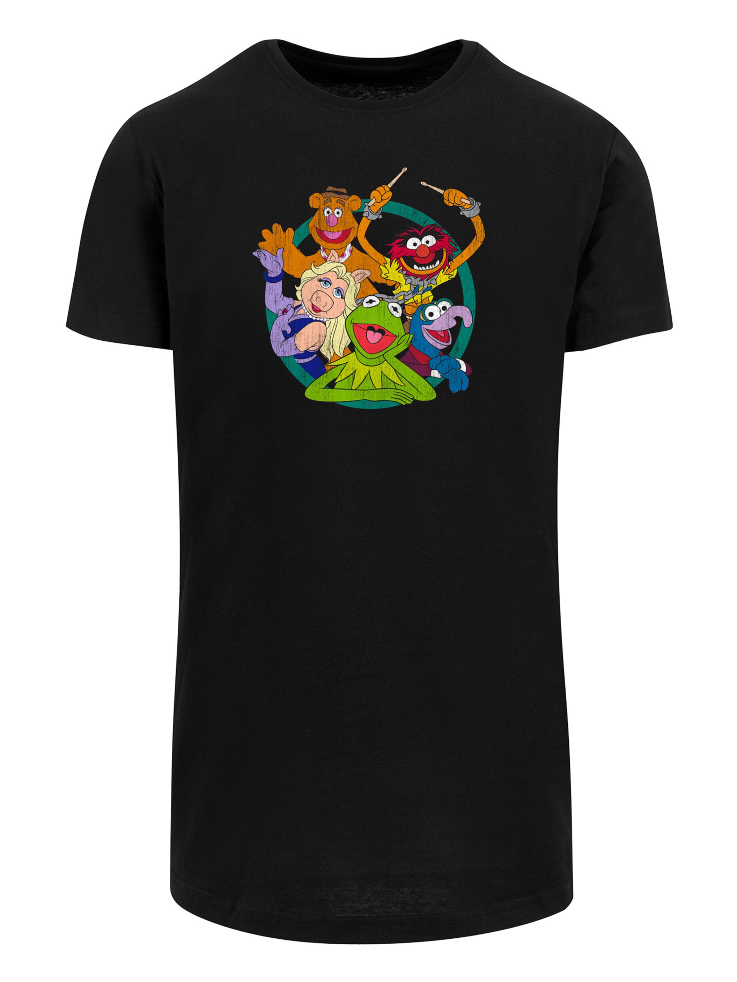 T-Shirt 'Disney Muppets Group Circle' F4NT4STIC en noir : devant