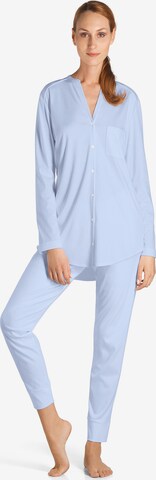 Hanro Langarm Pyjama ' Pure Essence ' in Blau: predná strana