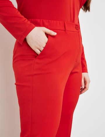 SAMOON Normální Kalhoty s puky – červená