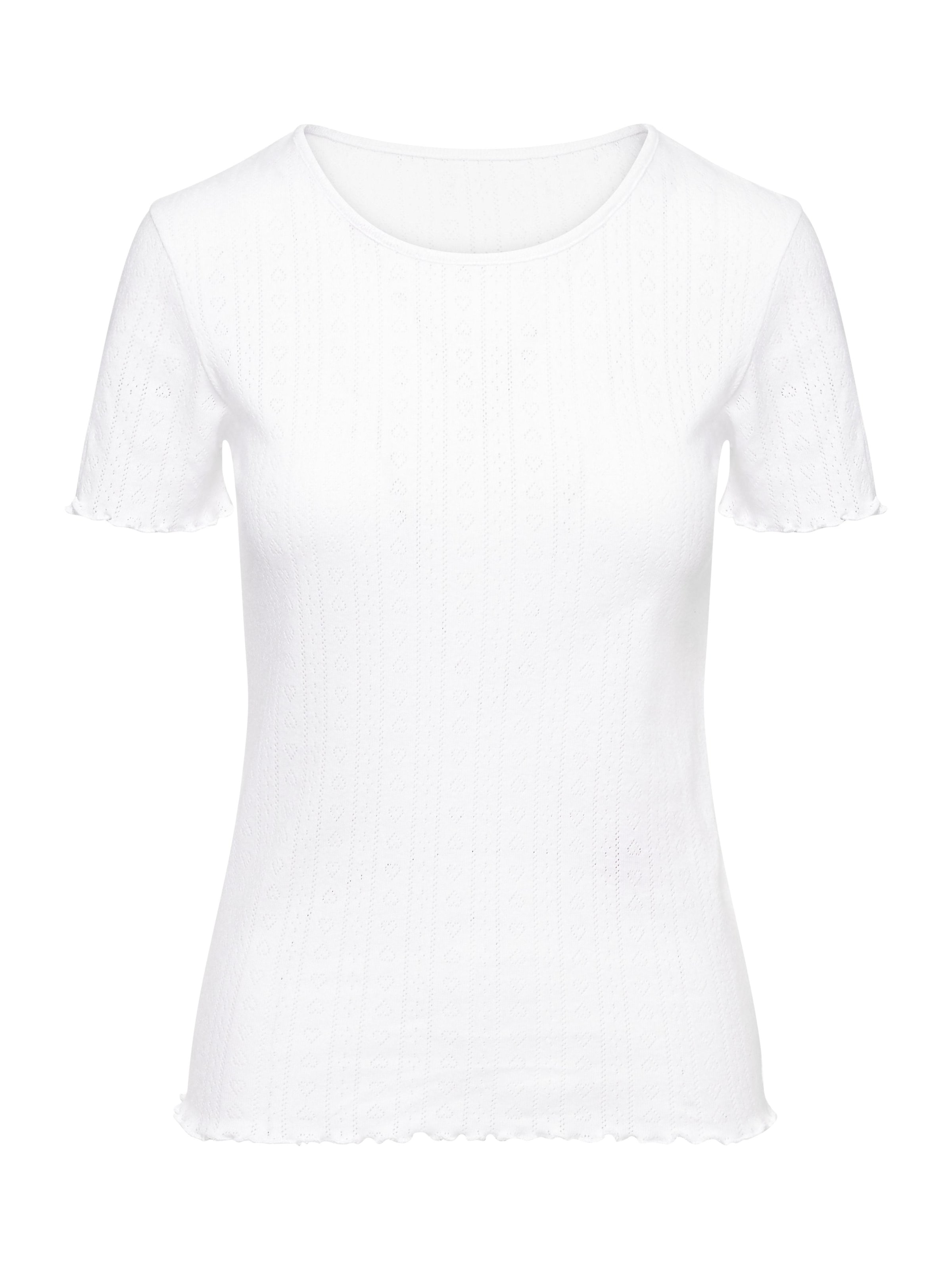 Maglietta 'T-Shirt Pointelle' in S Hey Honey di colore bianco, Visualizzazione prodotti