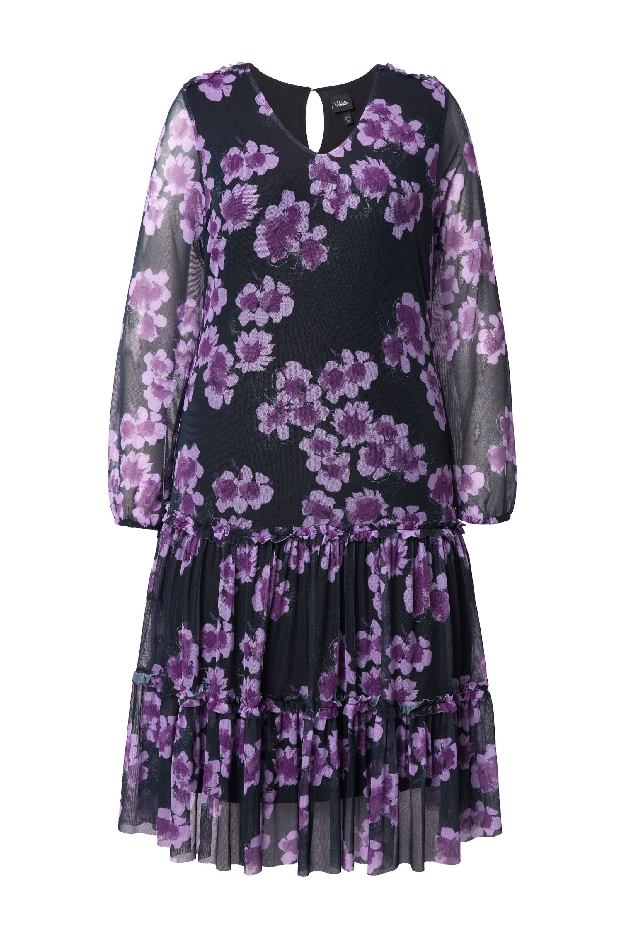 Ulla Popken Robe en aubergine / noir, Vue avec produit