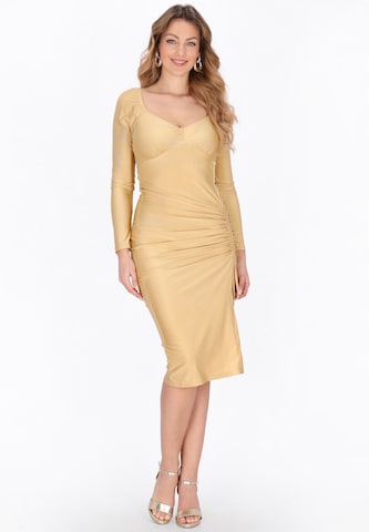faina - Vestido 'Festive' em ouro