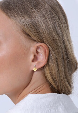 ELLI PREMIUM Earrings 'Organic Plättchen' in Gold