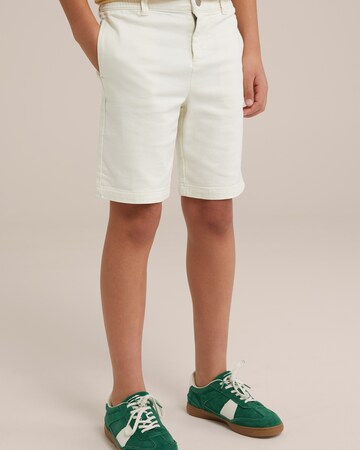 WE Fashion Slimfit Byxa i vit