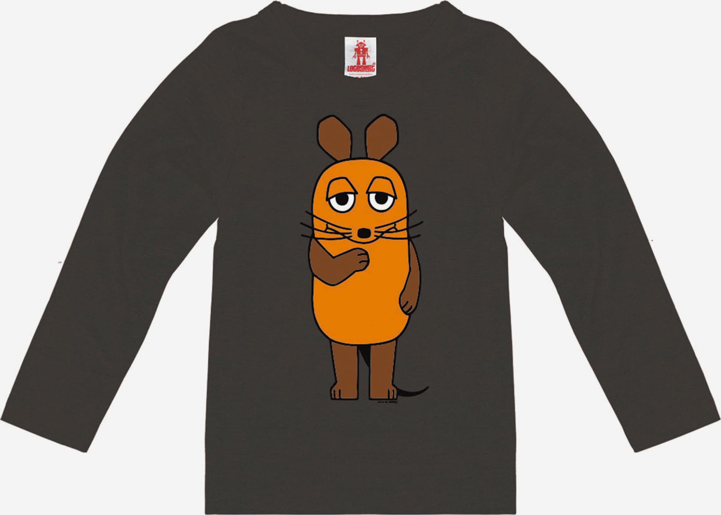 LOGOSHIRT Shirt 'Die Sendung mit der Maus' in Braun, Dunkelbraun | ABOUT YOU