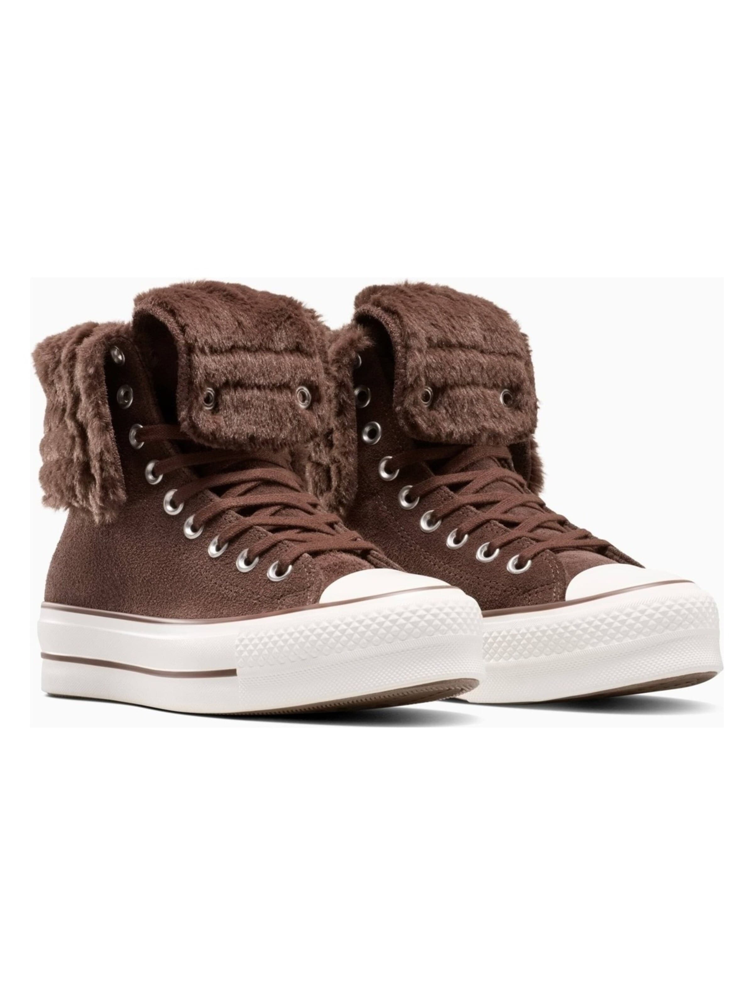 CONVERSE Athletic Shoes 'Converse Chuck Taylor All Star Fold-Over Lift Platform' in Brown