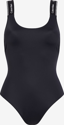 Calvin Klein SwimwearJednodijelni kupaći kostim - crna boja: prednji dio