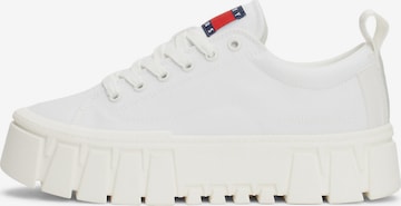 Baskets basses Tommy Jeans en beige : devant