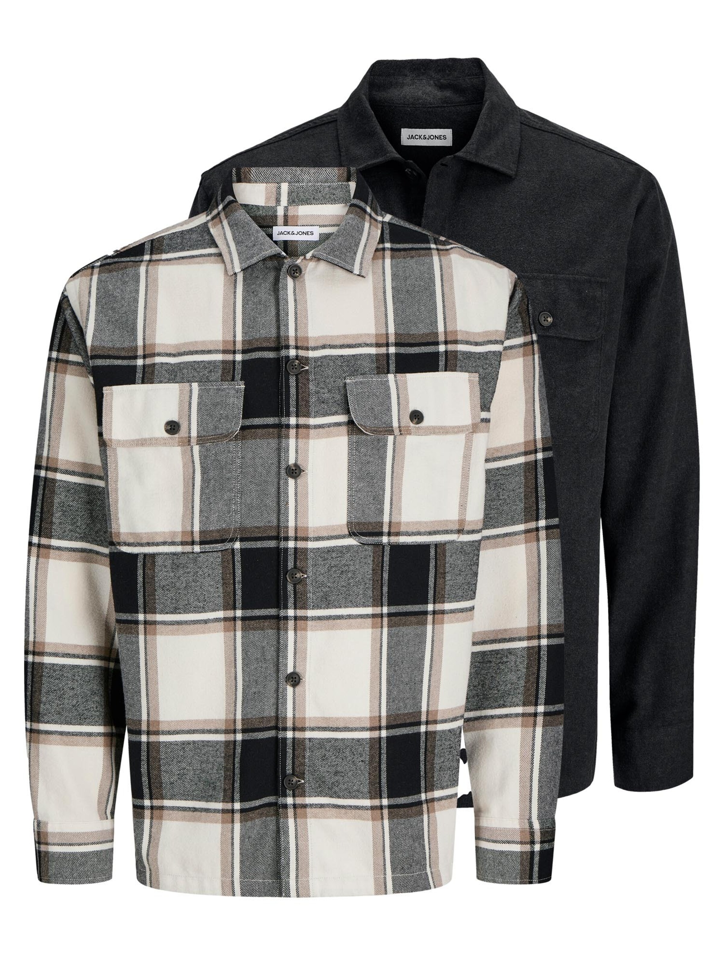 JACK & JONES Button Up Shirt 'Charge' in Beige: front