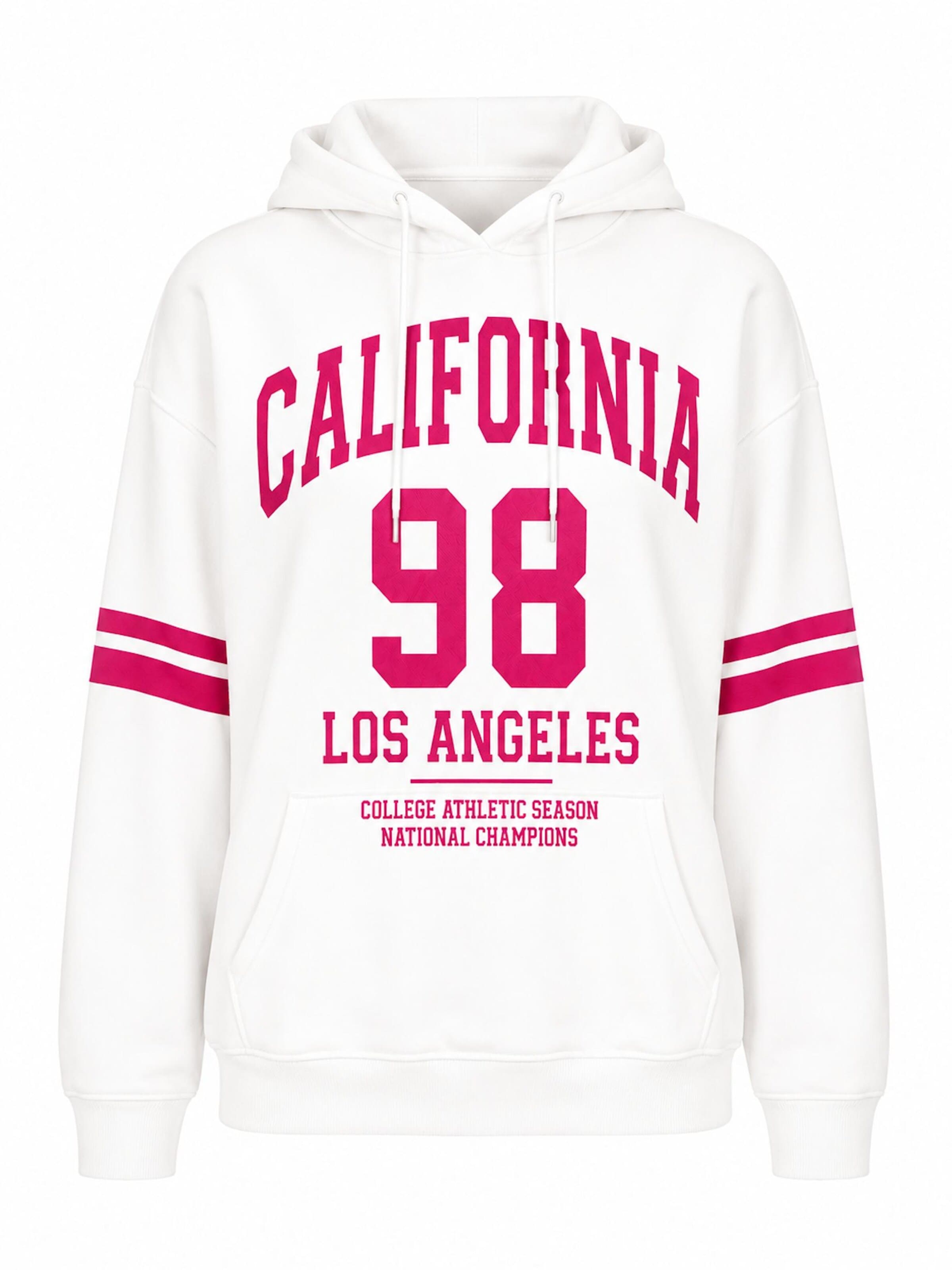Worldclassca Oversizepullover 'California 98'‌‌‌‌‌ in Weiß: Vorderseite