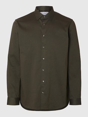 Coupe slim Chemise SELECTED HOMME en vert : devant
