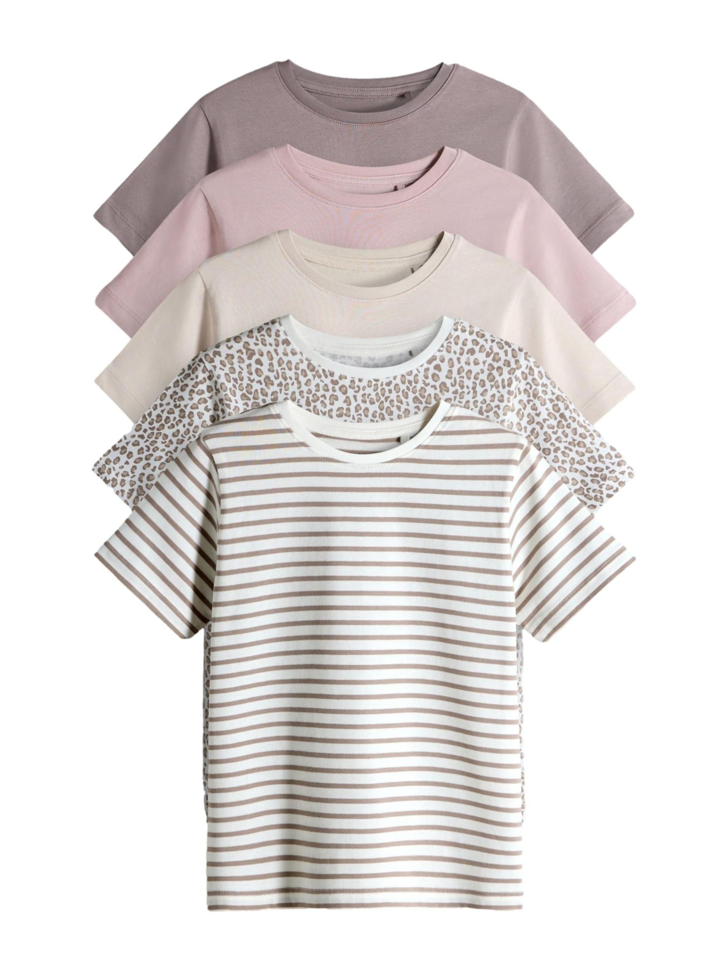 The Set Тениска в светлобежово / бледоморав / бледорозово / бяло, Преглед на продукта