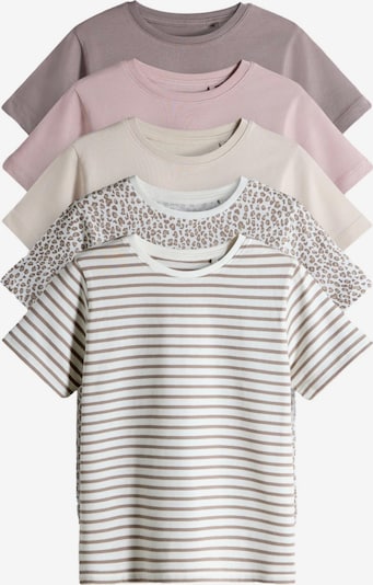 Marškinėliai iš The Set, spalva – gelsvai pilka spalva / rausvai violetinė spalva / rožių spalva / balta, Prekių apžvalga